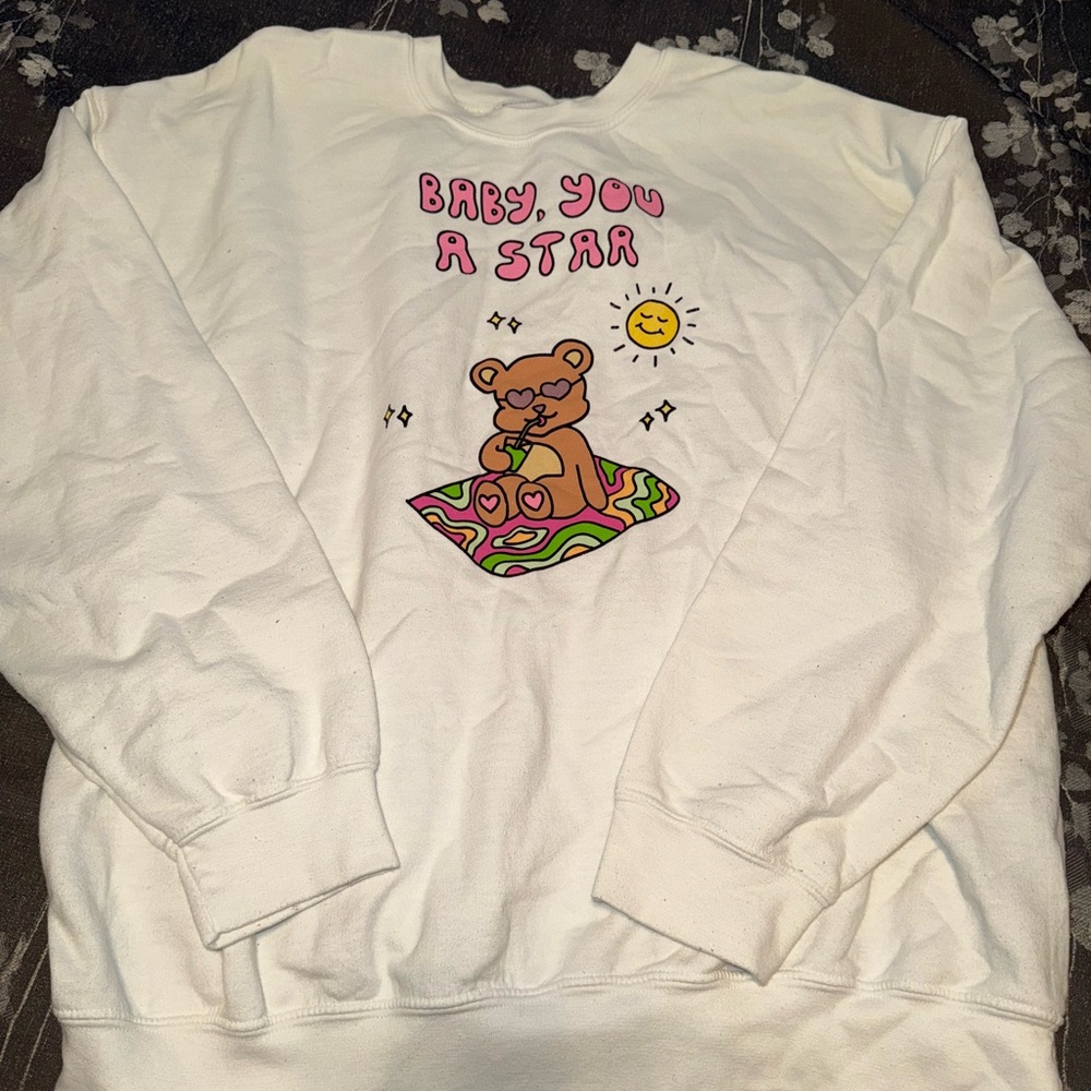 PacSun White Graphic Sweatshirt Size Small